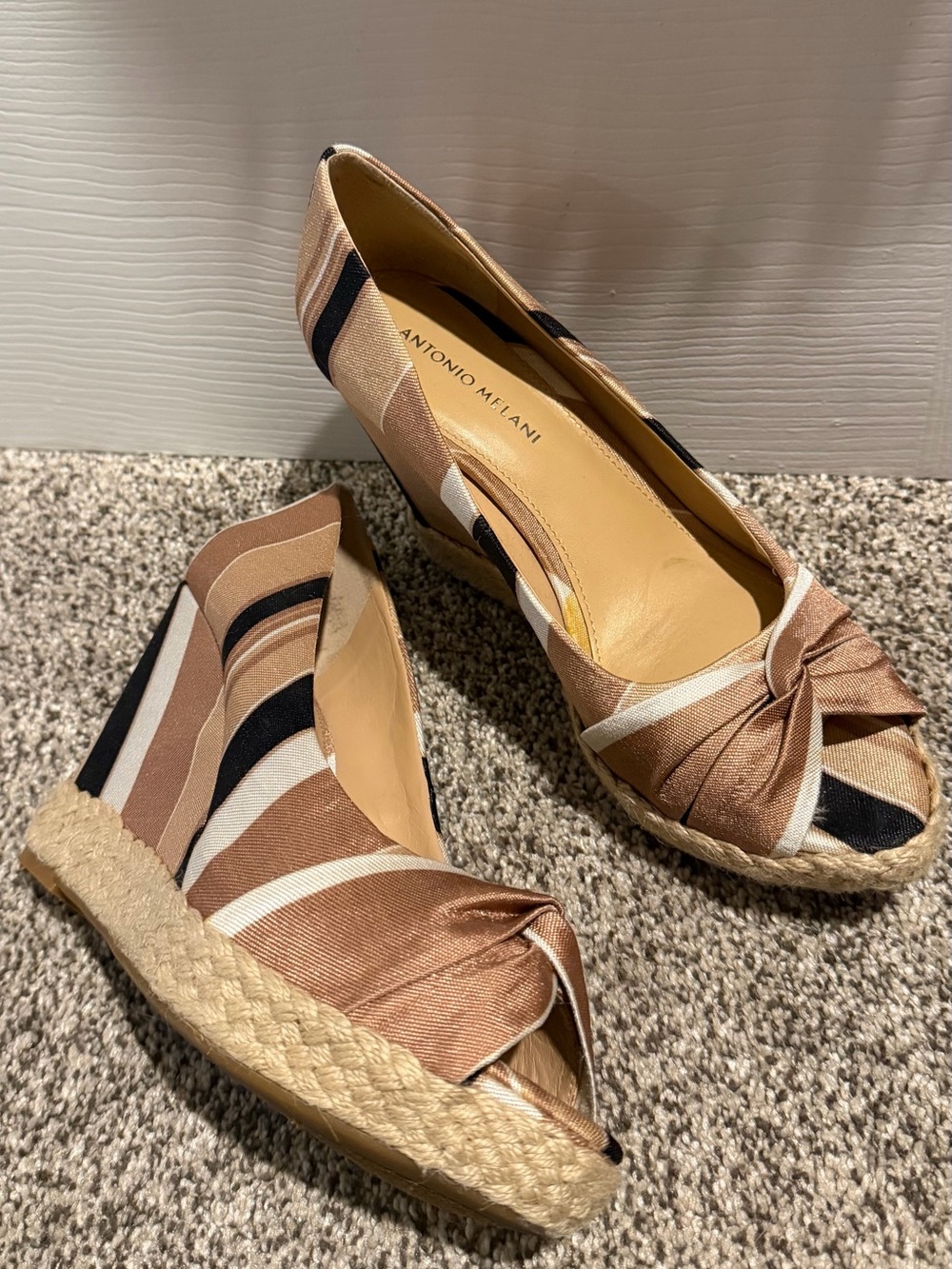 Antonio Melani Striped Espadrille Wedge